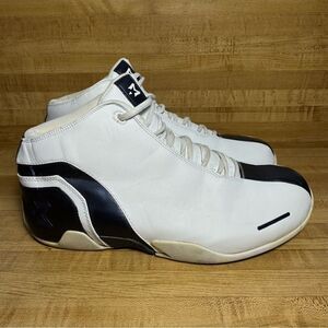 STARBURY Stephon Marbury Mens Size 13 White Leather Blue Stripe Basketball Shoes